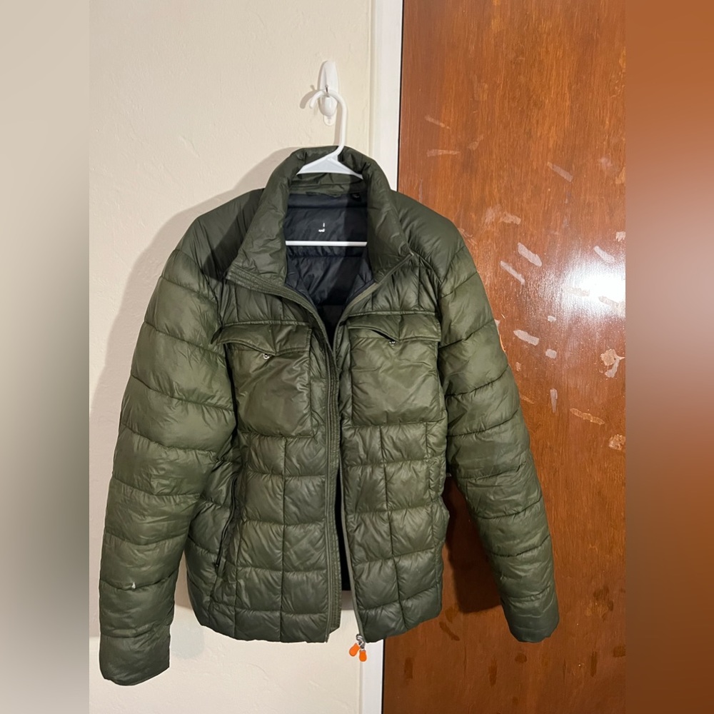 Olive Green Save the Duck Puffer Jacket - Size Large